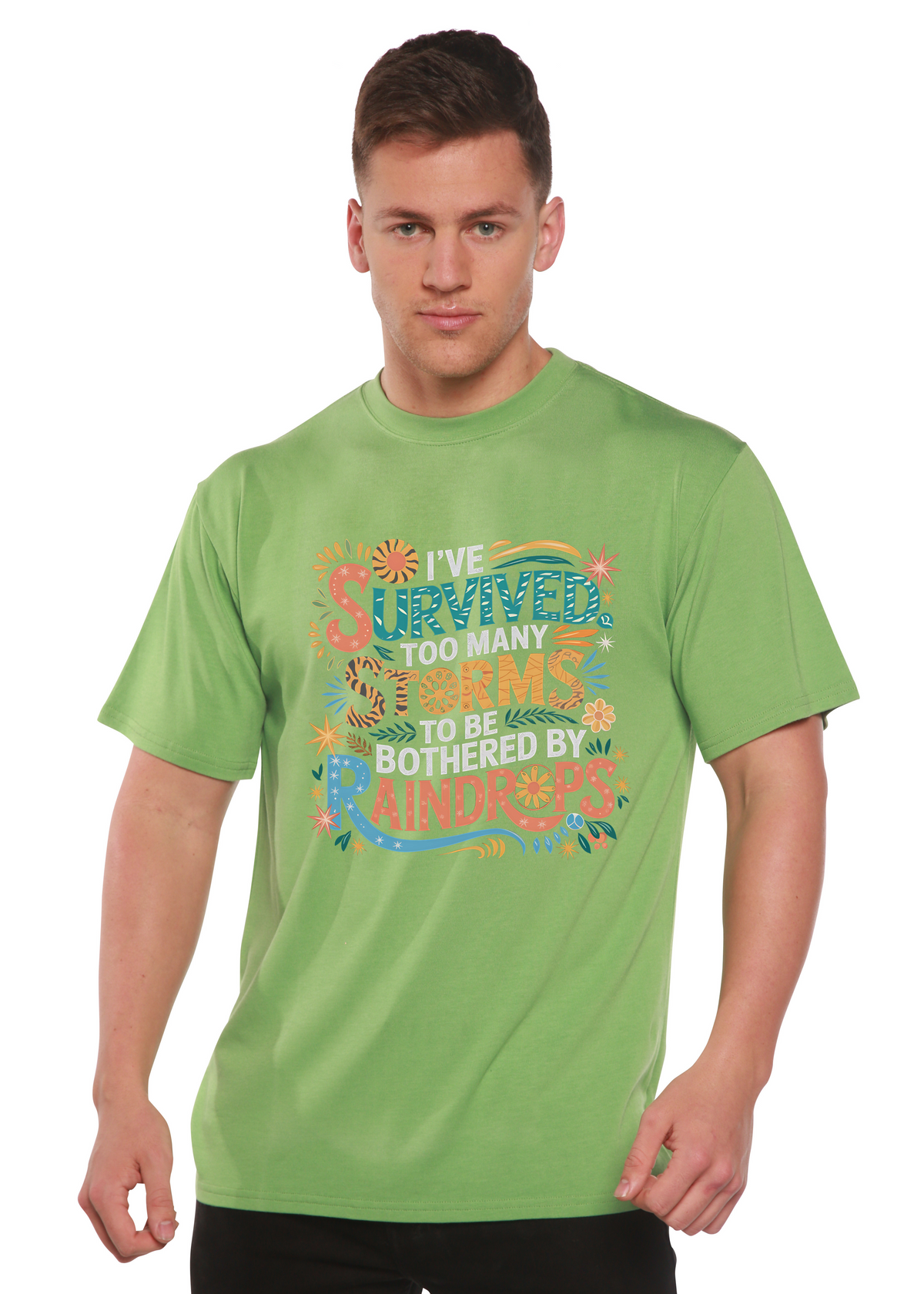Bamboo Men's Storm Survivor Graphic T-Shirt – Soft Casual Printed Tee