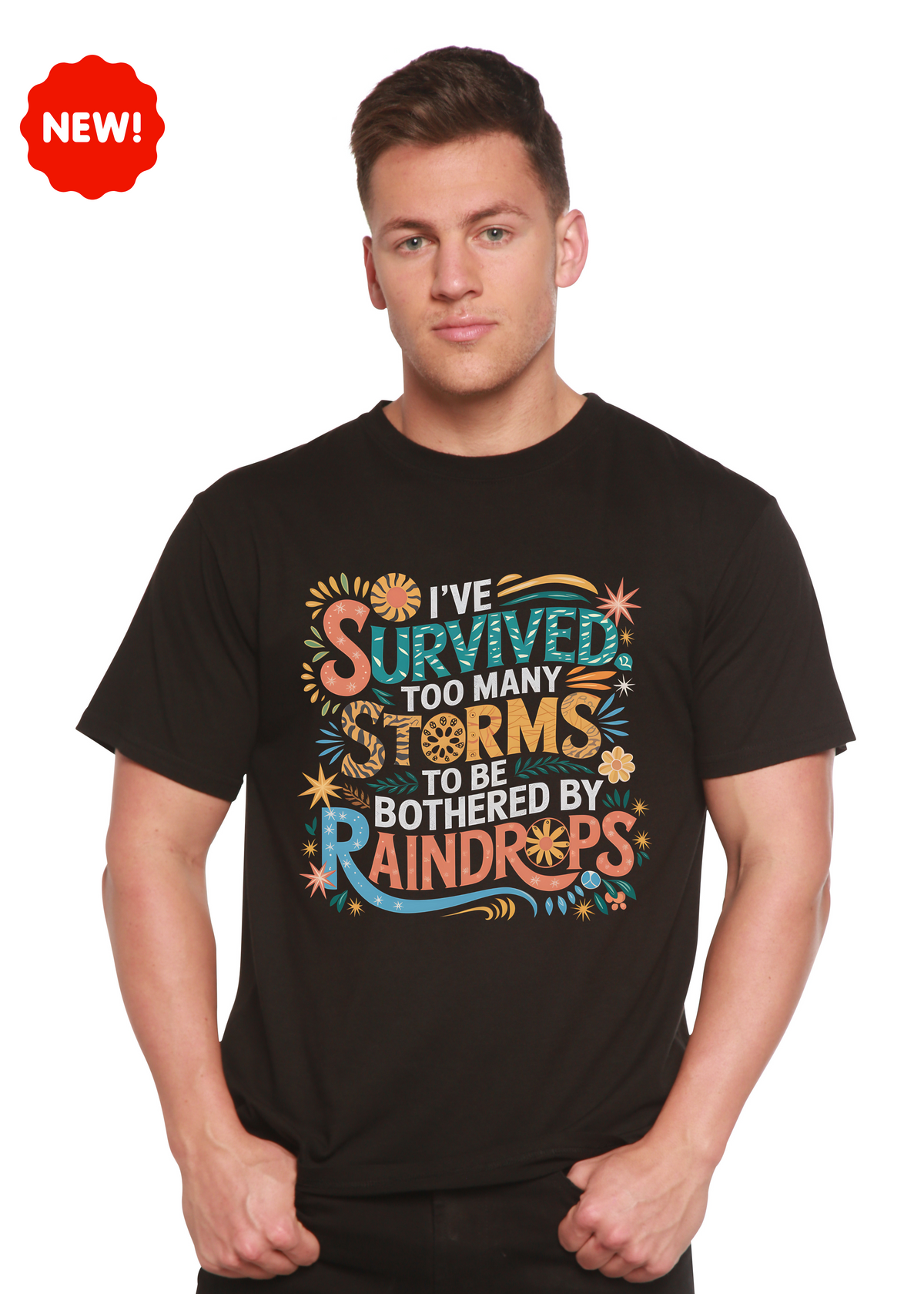 Bamboo Men's Storm Survivor Graphic T-Shirt – Soft Casual Printed Tee