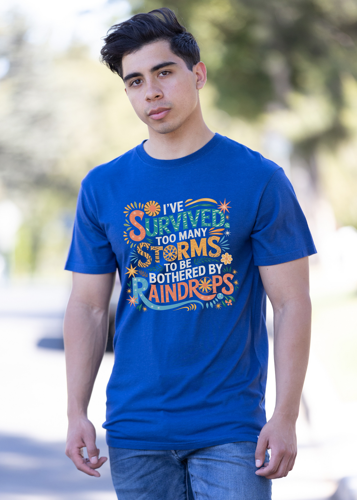 Bamboo Men's Storm Survivor Graphic T-Shirt – Soft Casual Printed Tee