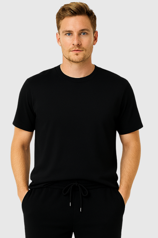 Bamboo Men's Everyday T-Shirt – Soft Breathable Casual Tee in Black