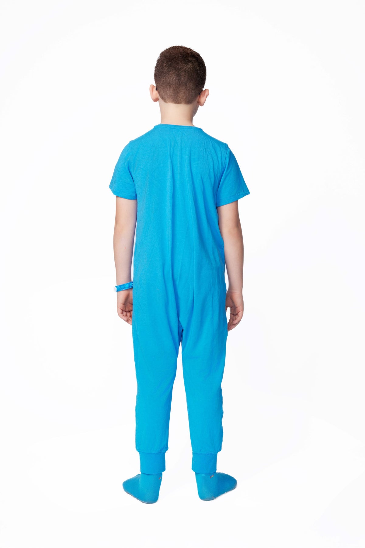 Bamboo Baby Comfort Playsuit – Soft Snap-Button Romper in Bright Blue