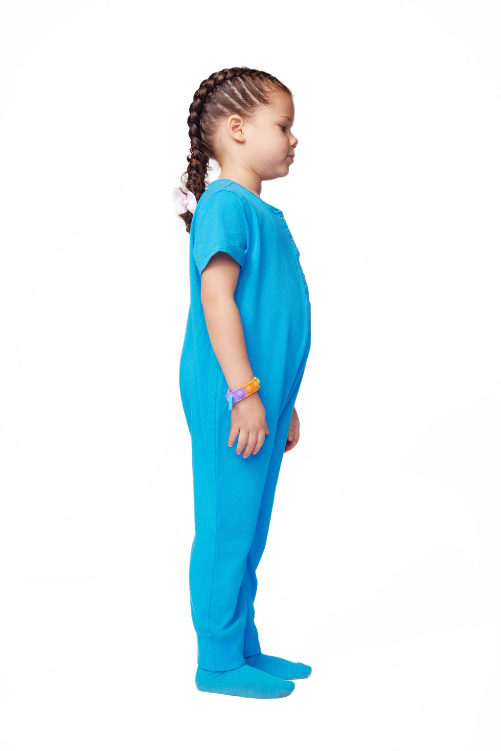 Bamboo Baby Comfort Playsuit – Soft Snap-Button Romper in Bright Blue