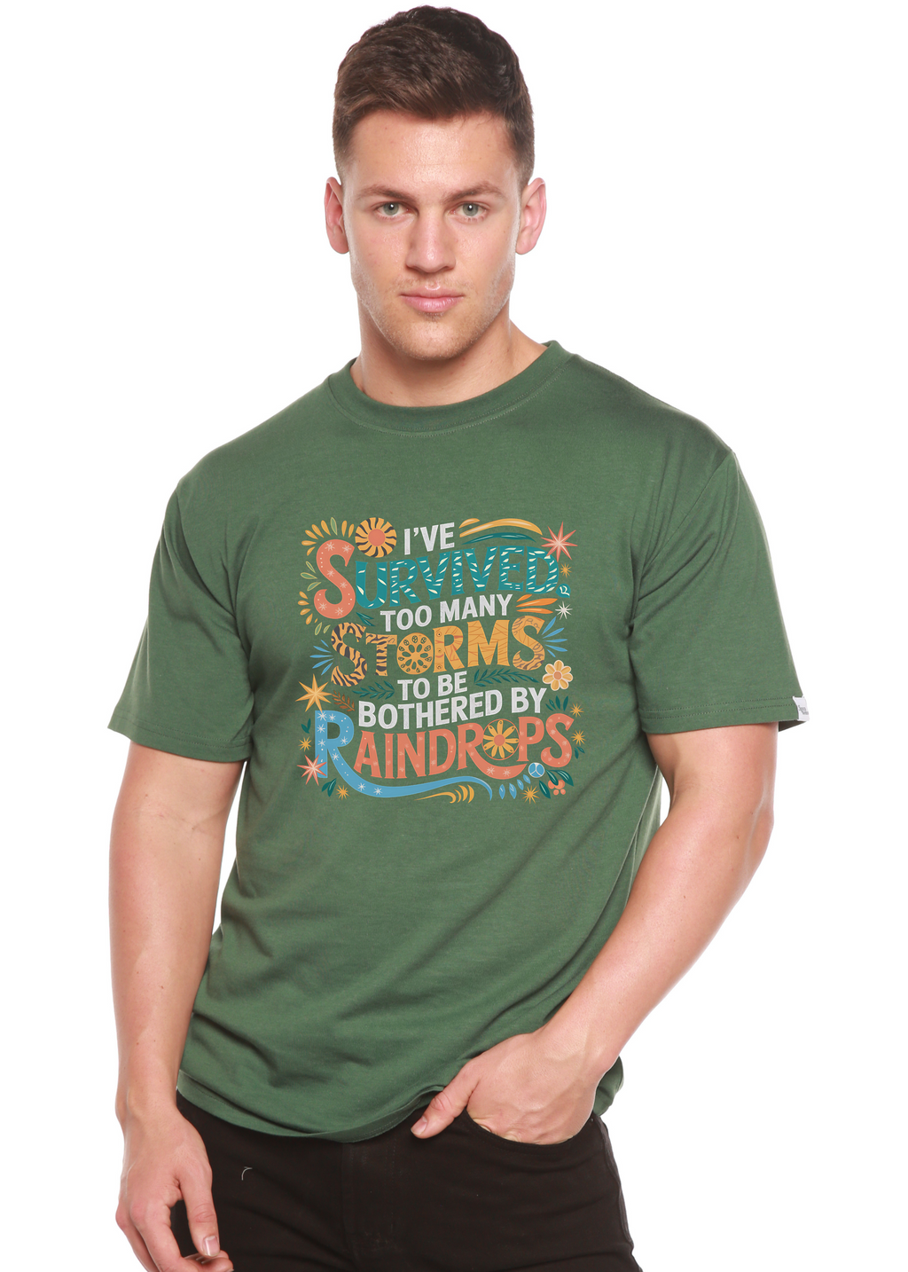 Bamboo Men's Storm Survivor Graphic T-Shirt – Soft Casual Printed Tee