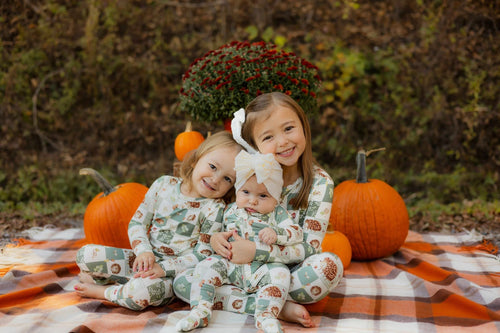 Bamboo Baby Zippy Pajamas – Soft Harvest Hedgehogs Print Sleeper