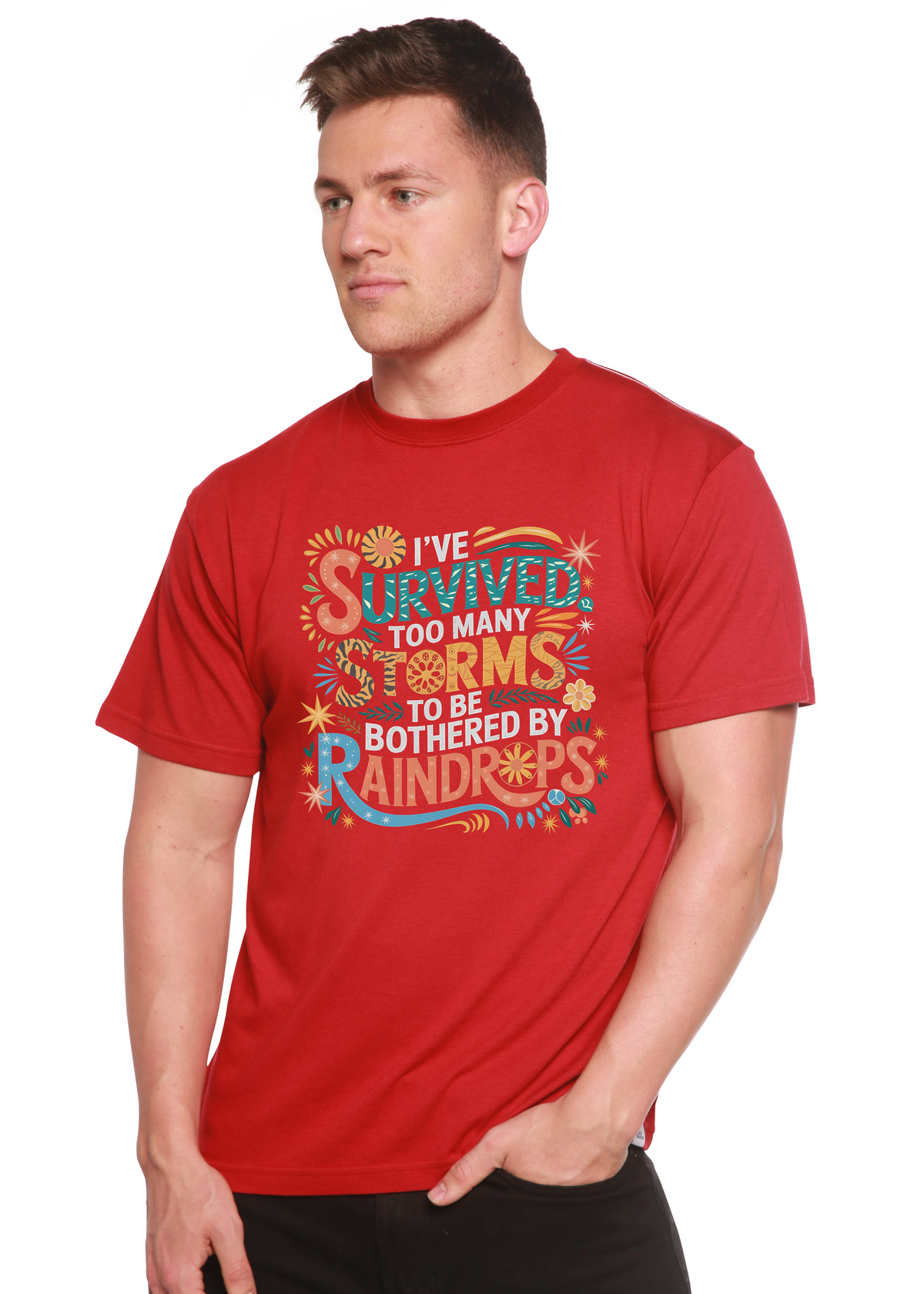 Bamboo Men's Storm Survivor Graphic T-Shirt – Soft Casual Printed Tee