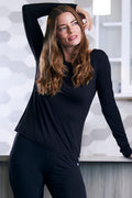 Bamboo Women's Lounge Long Sleeve Top – Soft Relaxed Fit Casual Shirt