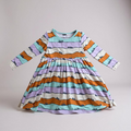 Bamboo Girls Twirl Dress – Soft Hills Print Flowy Everyday Dress