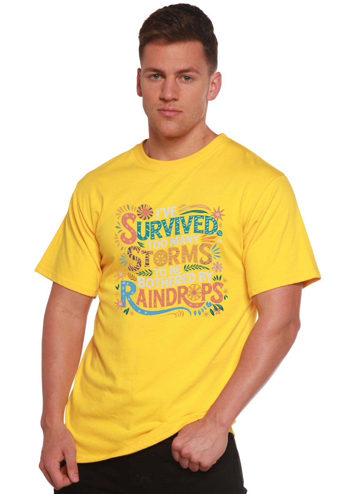 Bamboo Men's Storm Survivor Graphic T-Shirt – Soft Casual Printed Tee