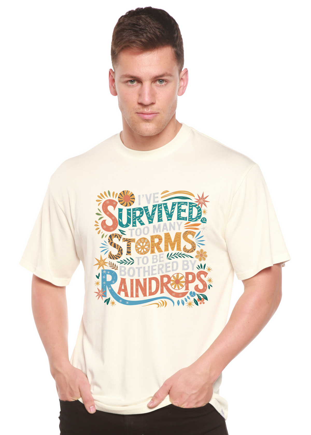 Bamboo Men's Storm Survivor Graphic T-Shirt – Soft Casual Printed Tee