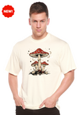 Bamboo Men's Boho Mushroom Graphic T-Shirt – Soft Casual Printed Tee