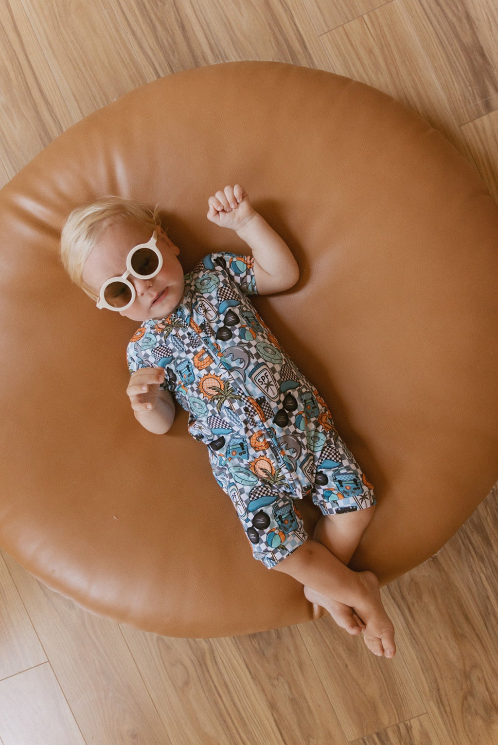 Bamboo Baby Zippy Sleeper – Soft Summer Surf Print Footless Pajamas