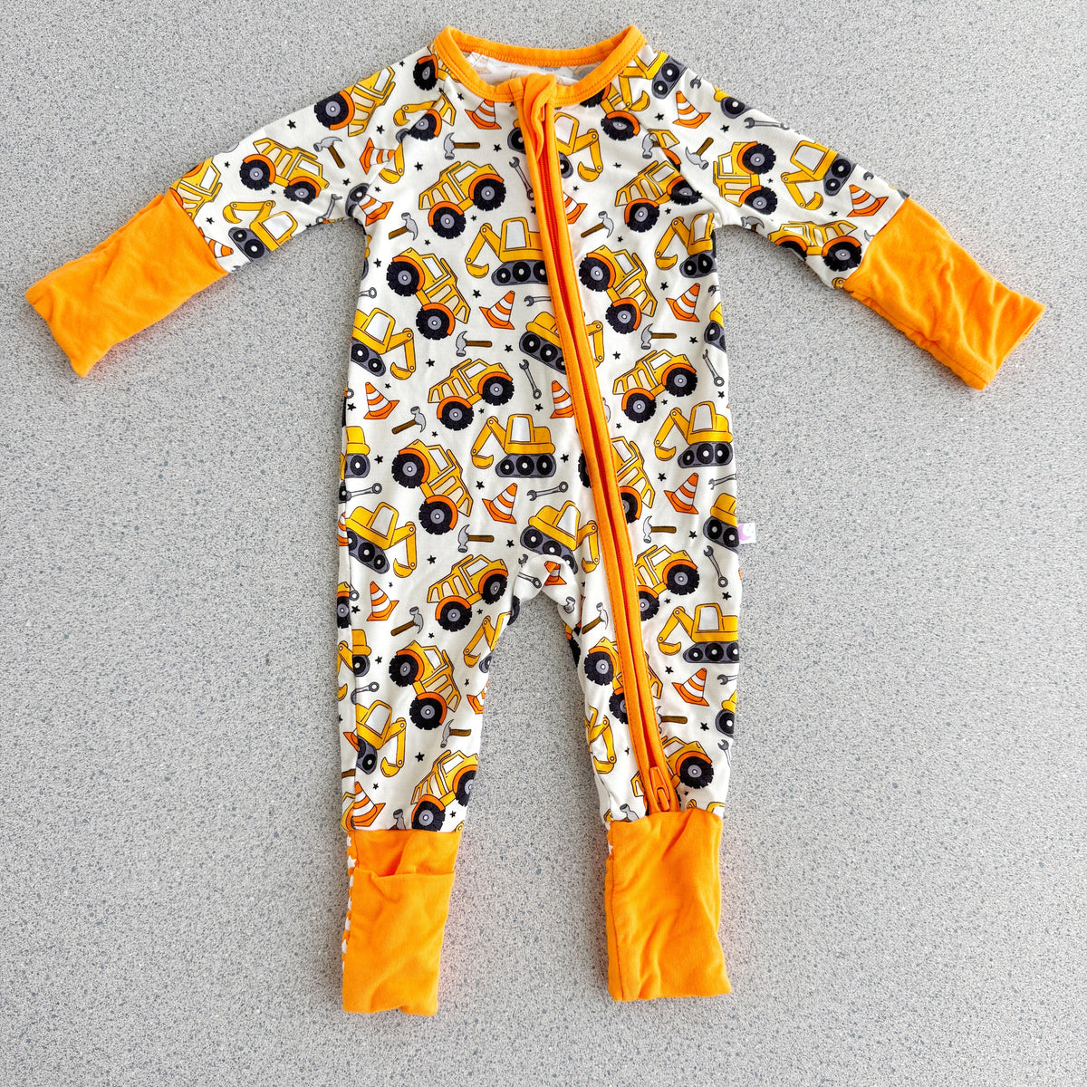 Bamboo Kids Pajamas – Soft Construction Trucks Print Two-Piece Sleep Set