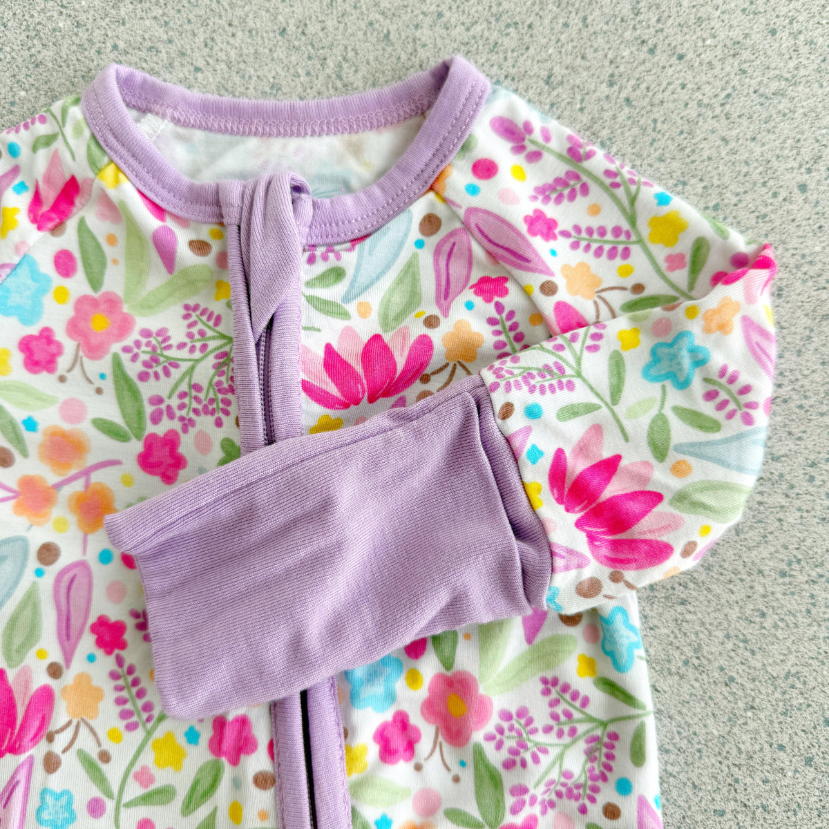 Bamboo Kids Pajamas – Soft Lilac Petals Print Two-Piece Sleep Set