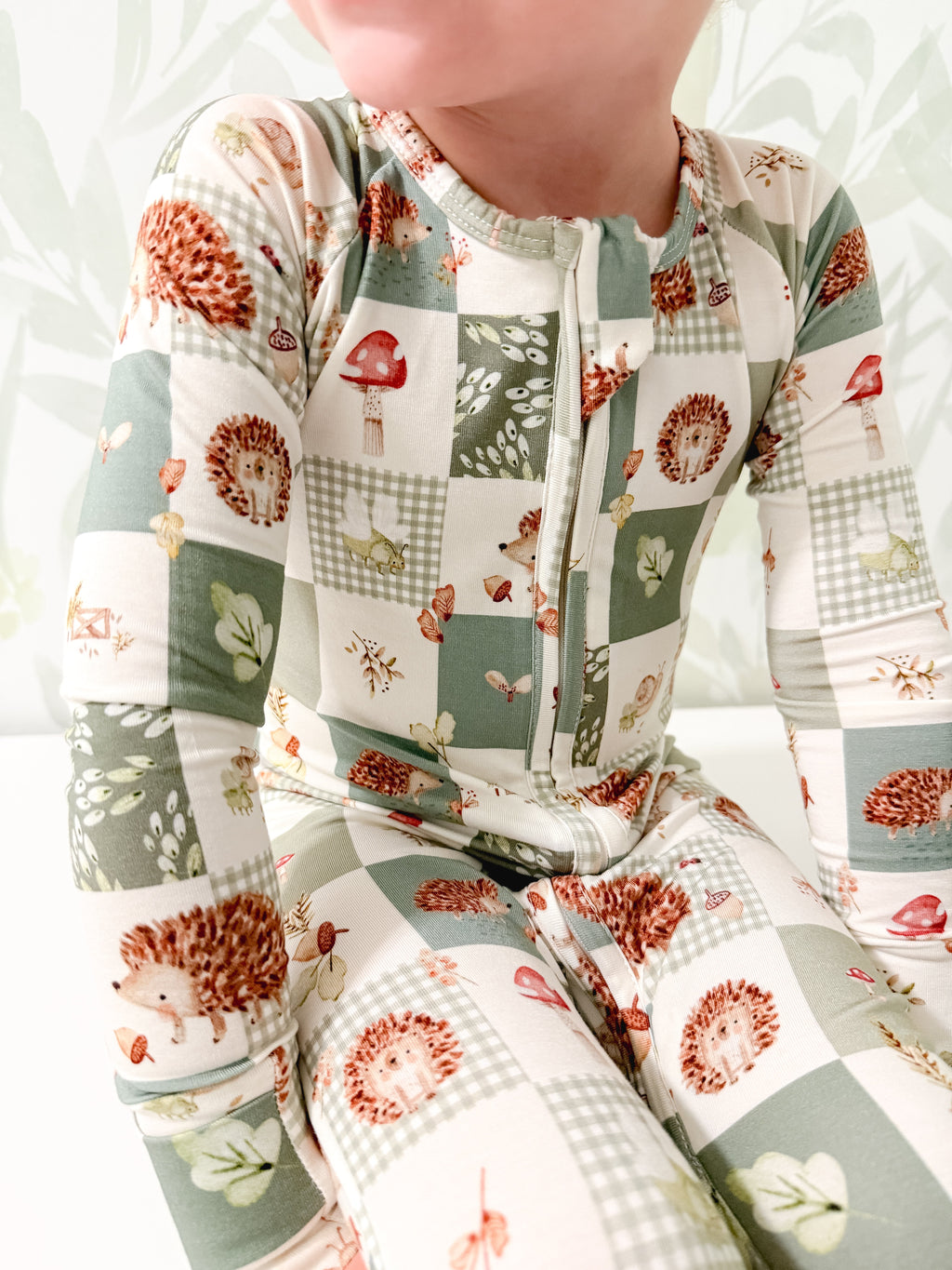Bamboo Baby Zippy Pajamas – Soft Harvest Hedgehogs Print Sleeper
