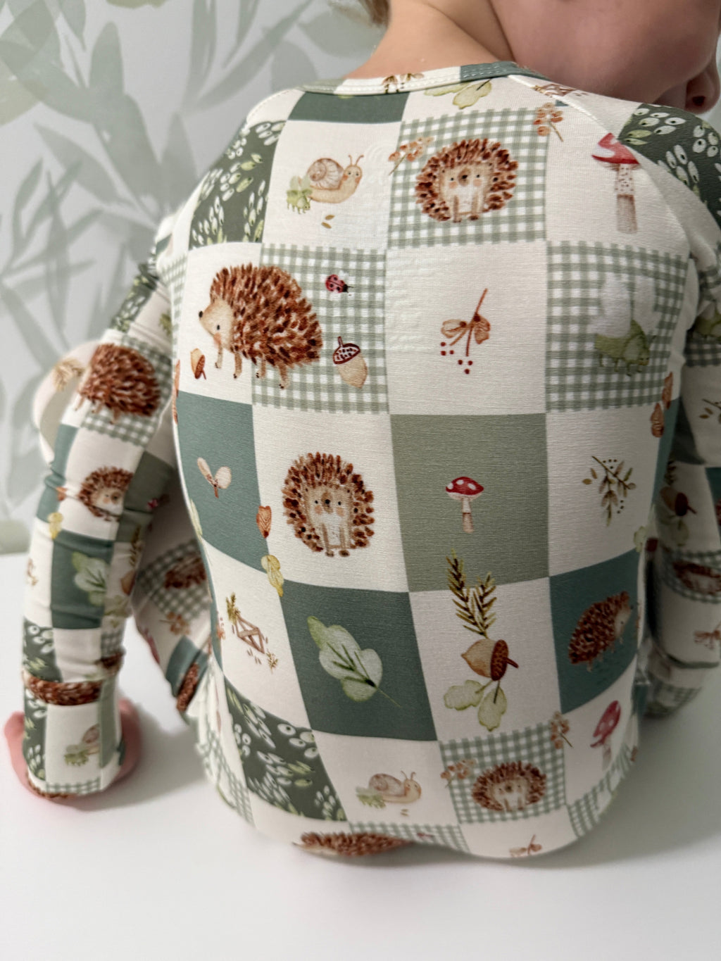 Bamboo Baby Zippy Pajamas – Soft Harvest Hedgehogs Print Sleeper