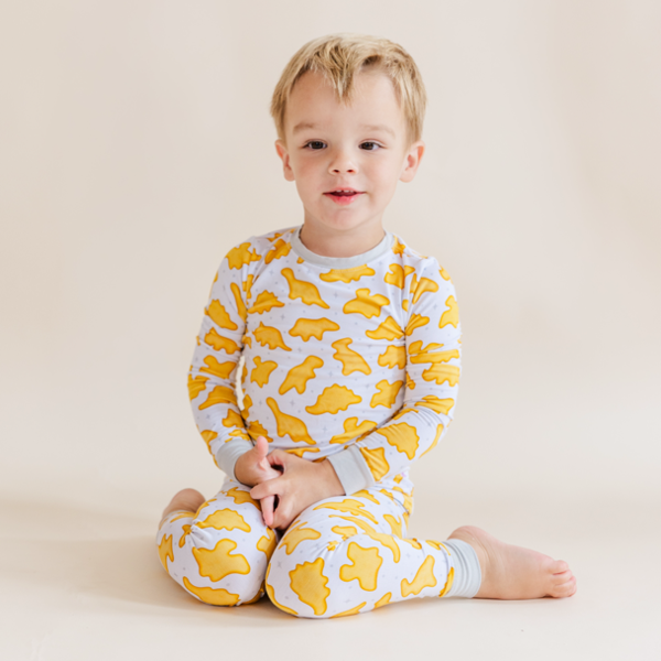 Bamboo Kids Pajamas – Soft Dino Nuggs Funny Print Two-Piece Sleep Set