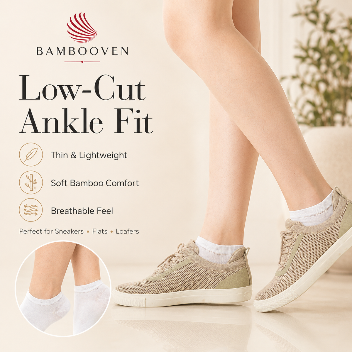 Women’s Bamboo Ankle Socks 12-Pack – Mixed Colors Soft Thin Low-Cut Socks