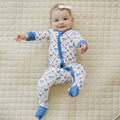 Bamboo Baby Zippy Pajamas – Soft Red White & Bows Patriotic Sleeper