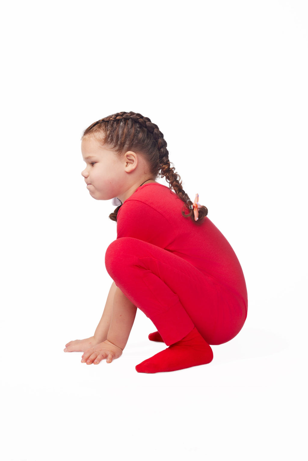 Bamboo Baby Comfort Playsuit – Soft Snap-Button Romper in Cherry Red