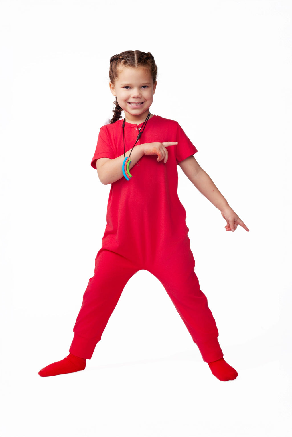 Bamboo Baby Comfort Playsuit – Soft Snap-Button Romper in Cherry Red