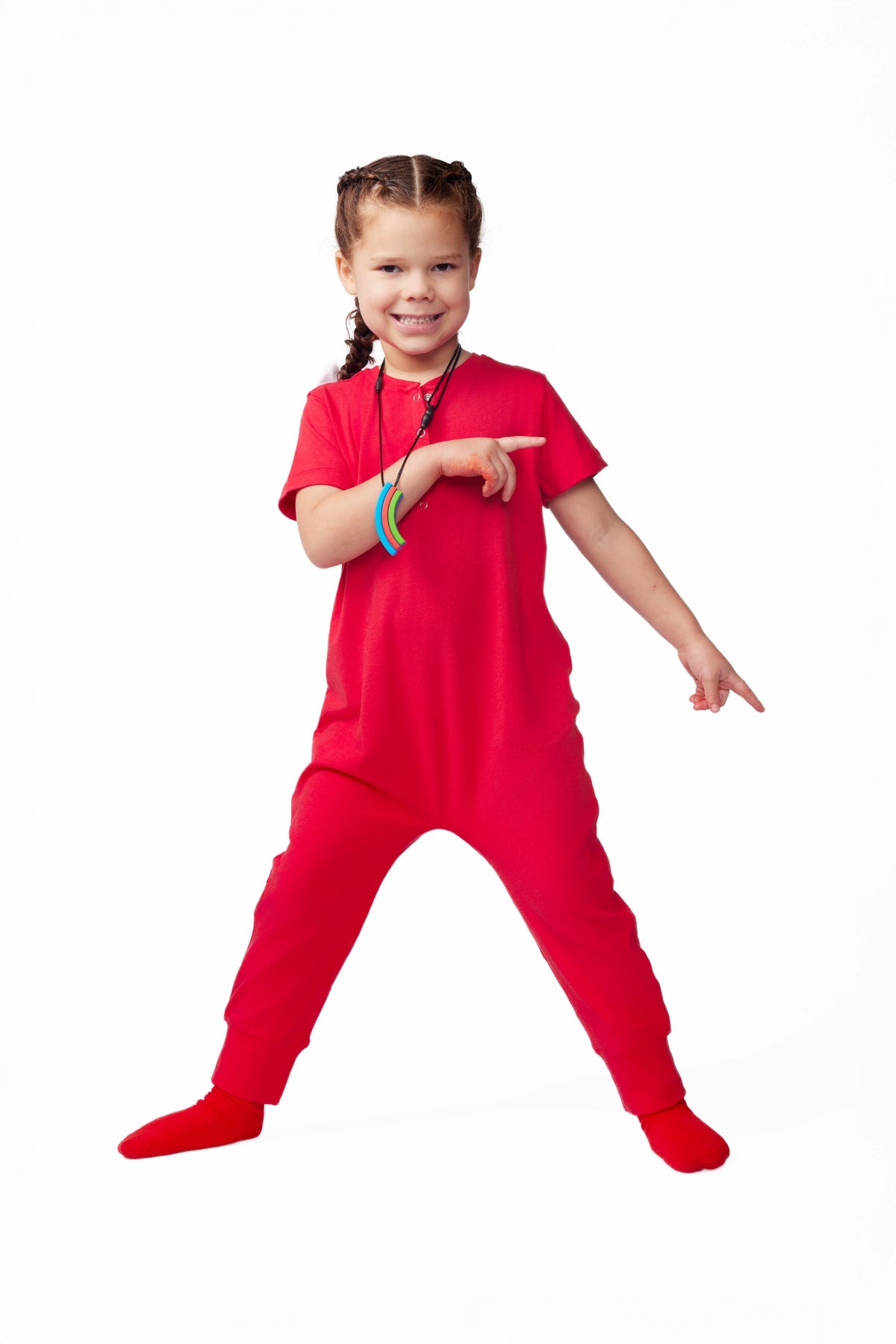 Bamboo Baby Comfort Playsuit – Soft Snap-Button Romper in Cherry Red
