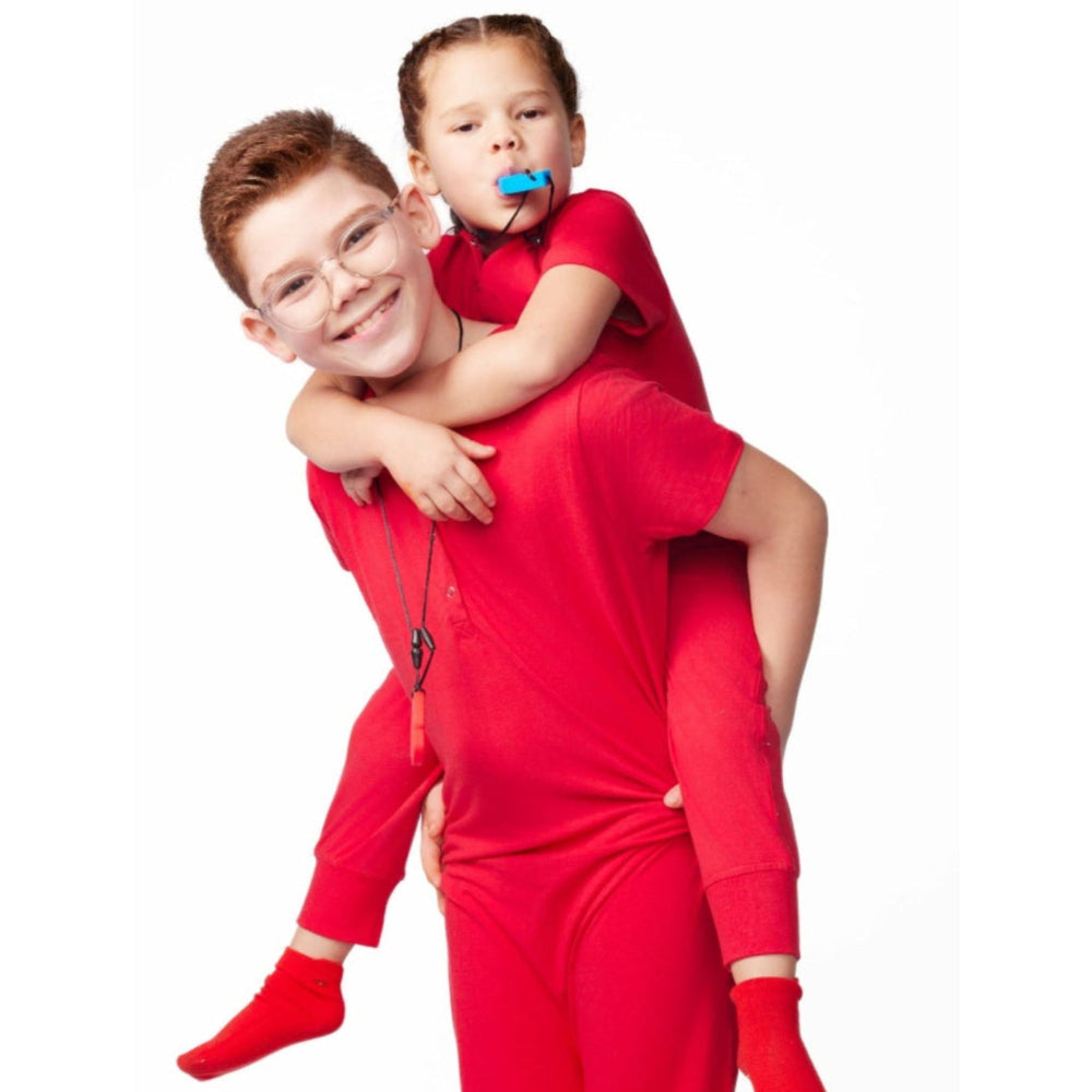 Bamboo Baby Comfort Playsuit – Soft Snap-Button Romper in Cherry Red