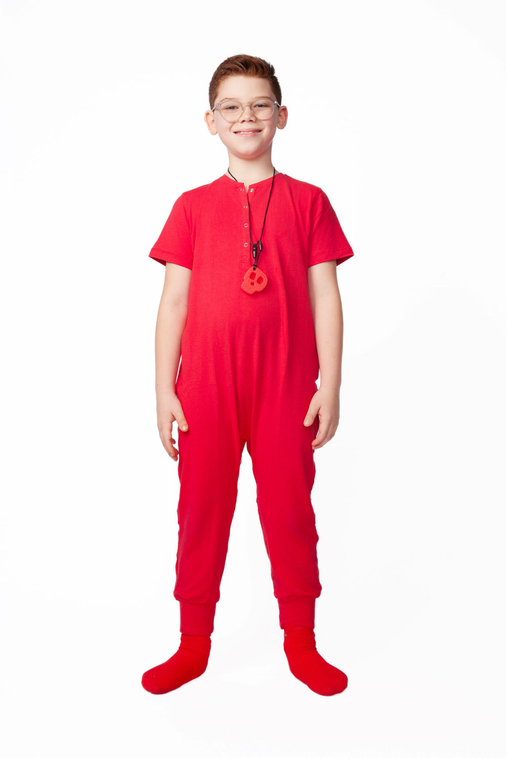 Bamboo Baby Comfort Playsuit – Soft Snap-Button Romper in Cherry Red