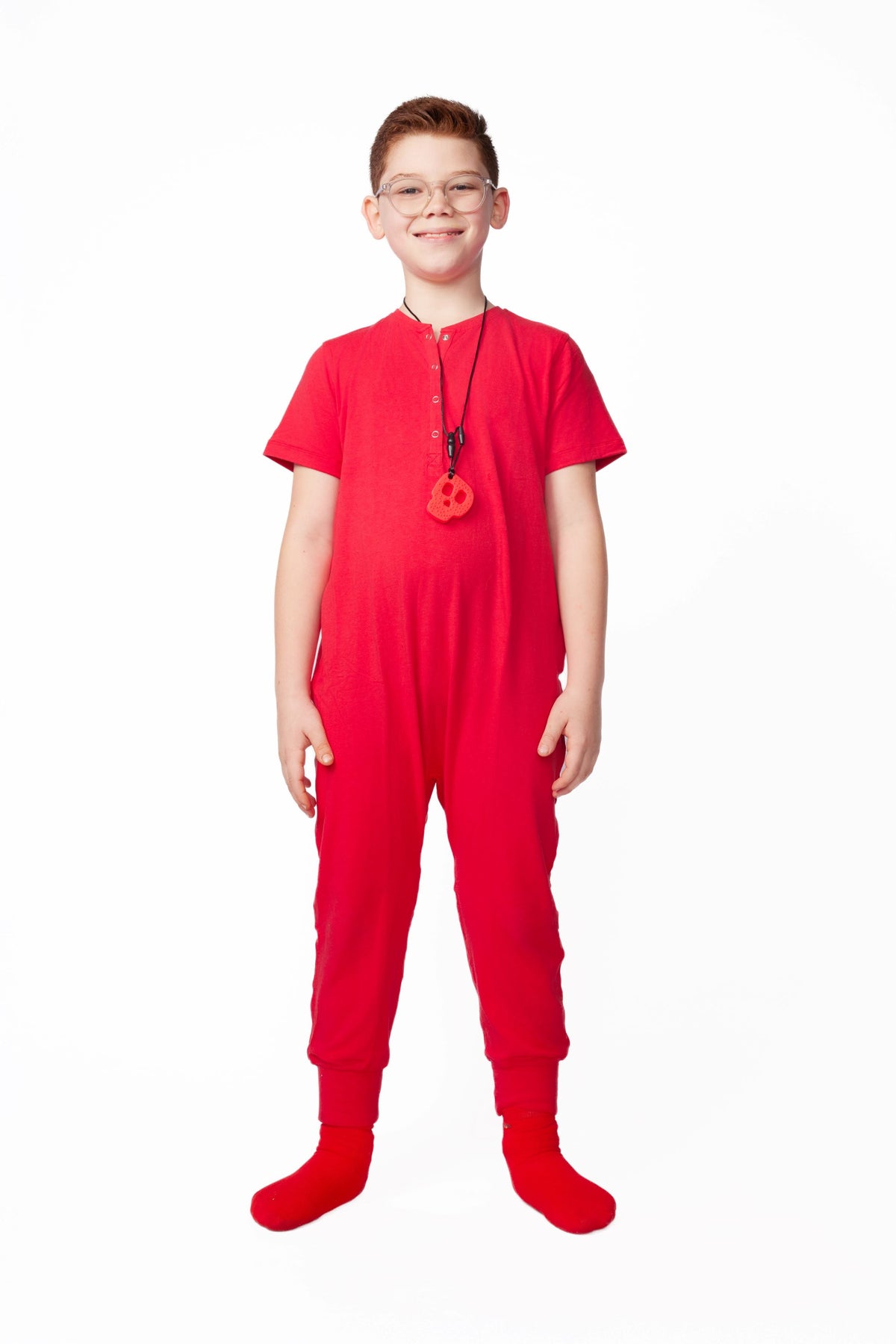 Bamboo Baby Comfort Playsuit – Soft Snap-Button Romper in Cherry Red