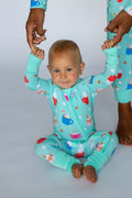 Bamboo Baby Zippy Pajamas – Soft Christmas Holiday Print Sleeper