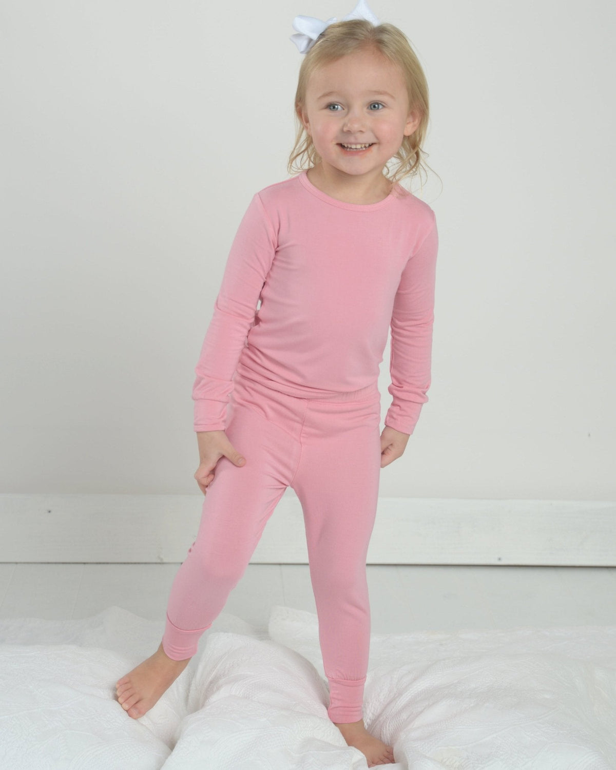 Bamboo Kids Pajama Set – Soft Two-Piece Sleep Set in Bubblegum Pink