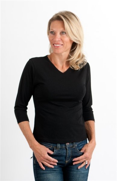 Bamboo Women's 3/4 Sleeve Top – Soft Relaxed Fit Casual Shirt