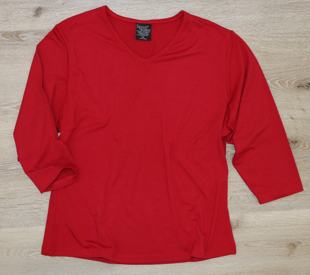 Bamboo Women's 3/4 Sleeve Top – Soft Relaxed Fit Casual Shirt