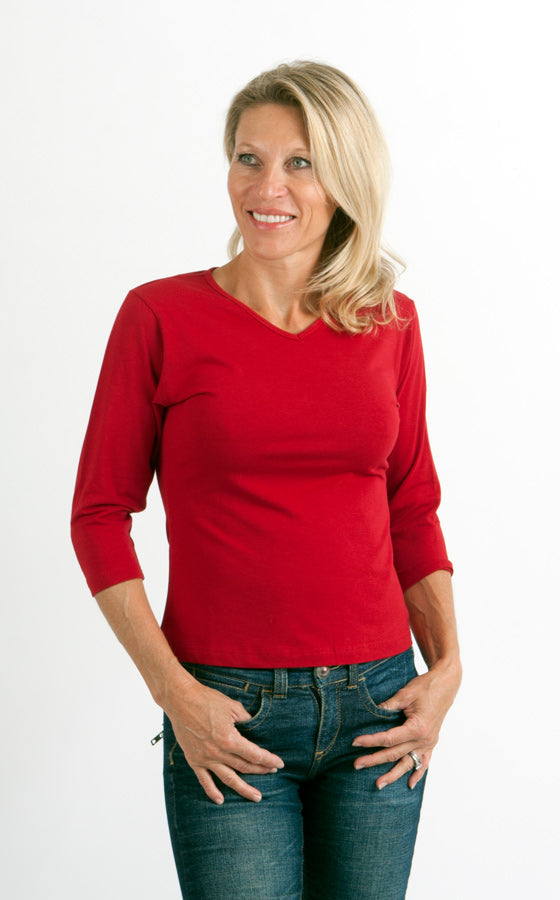 Bamboo Women's 3/4 Sleeve Top – Soft Relaxed Fit Casual Shirt