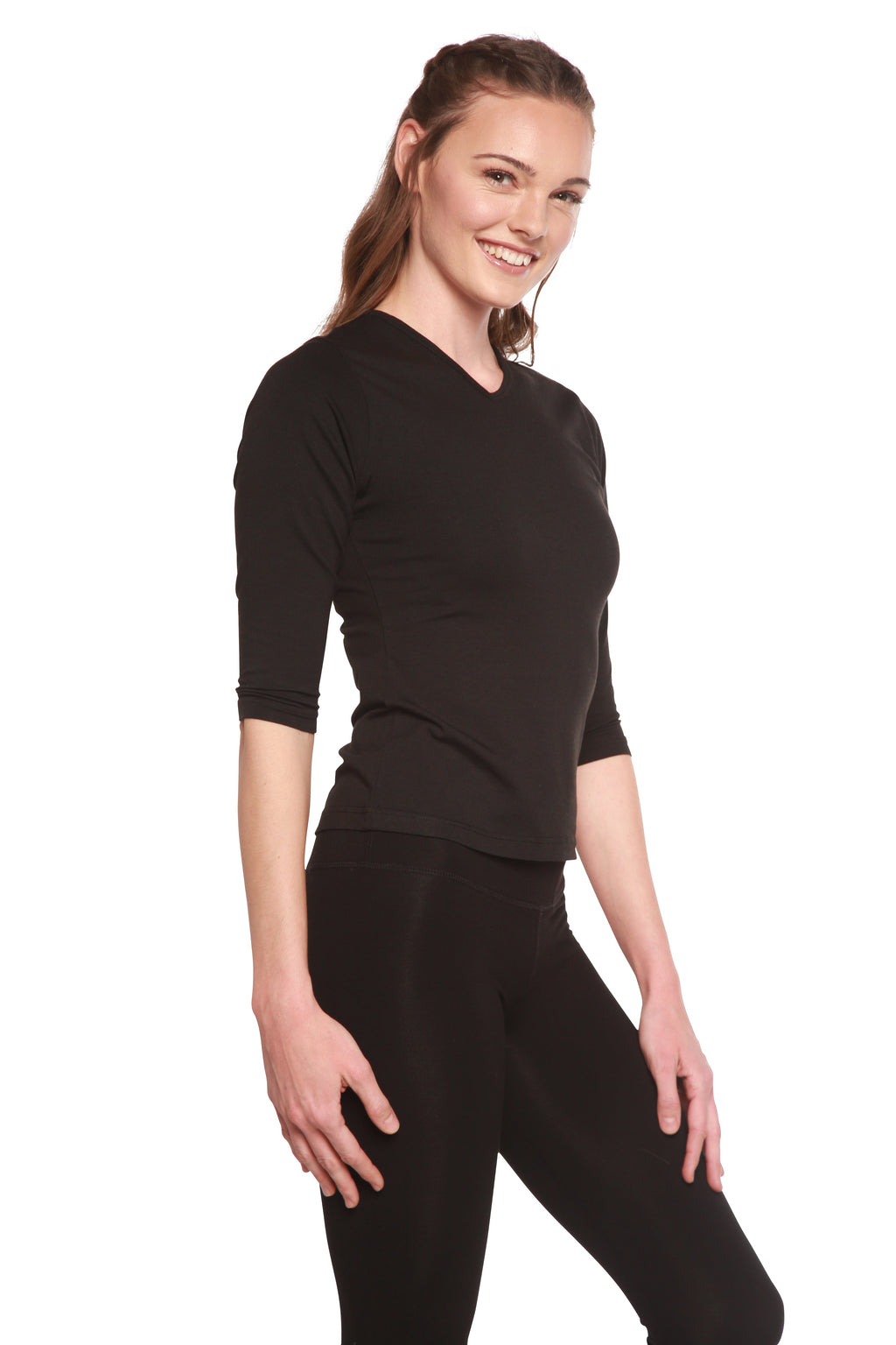 Bamboo Women's 3/4 Sleeve Top – Soft Relaxed Fit Casual Shirt