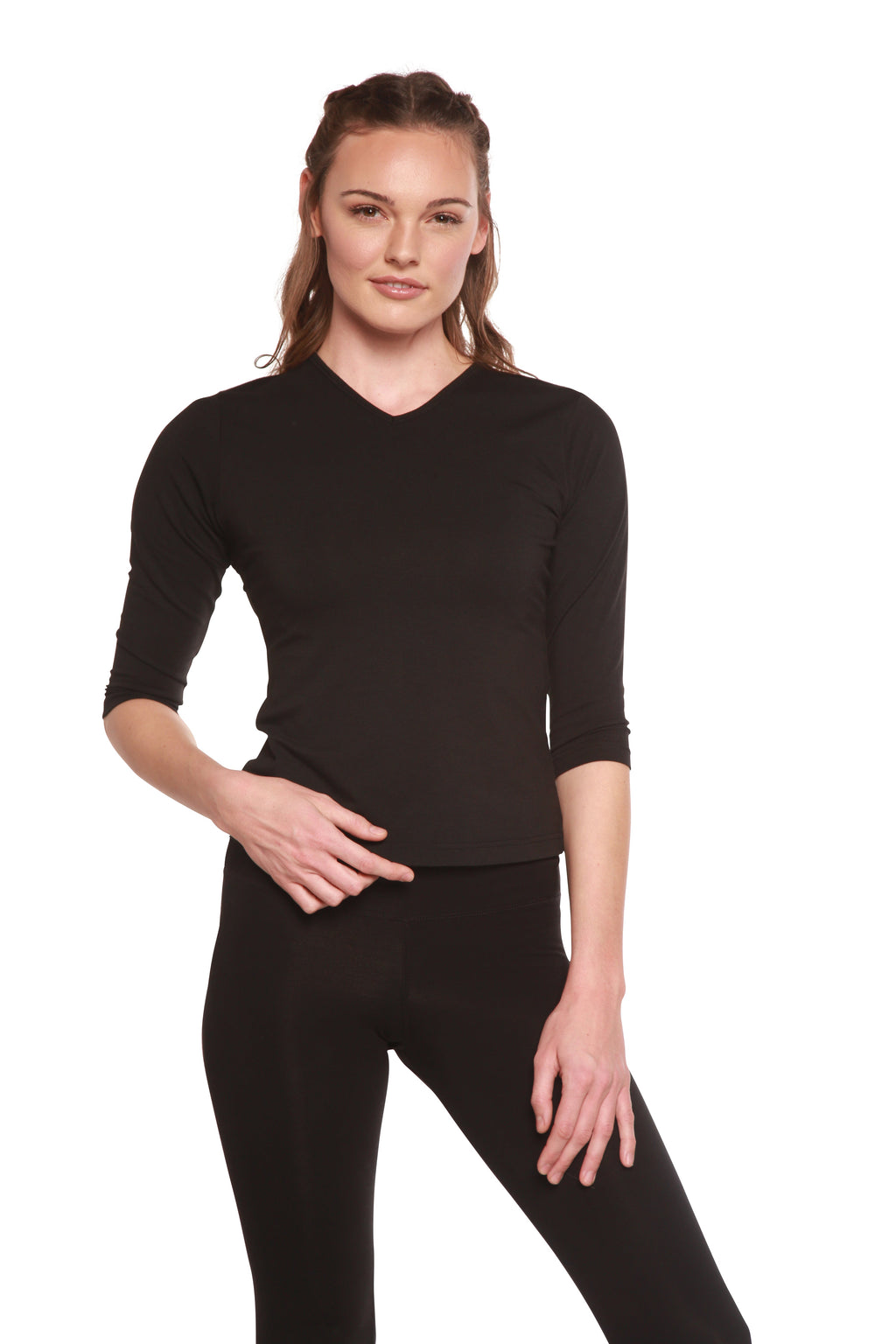 Bamboo Women's 3/4 Sleeve Top – Soft Relaxed Fit Casual Shirt