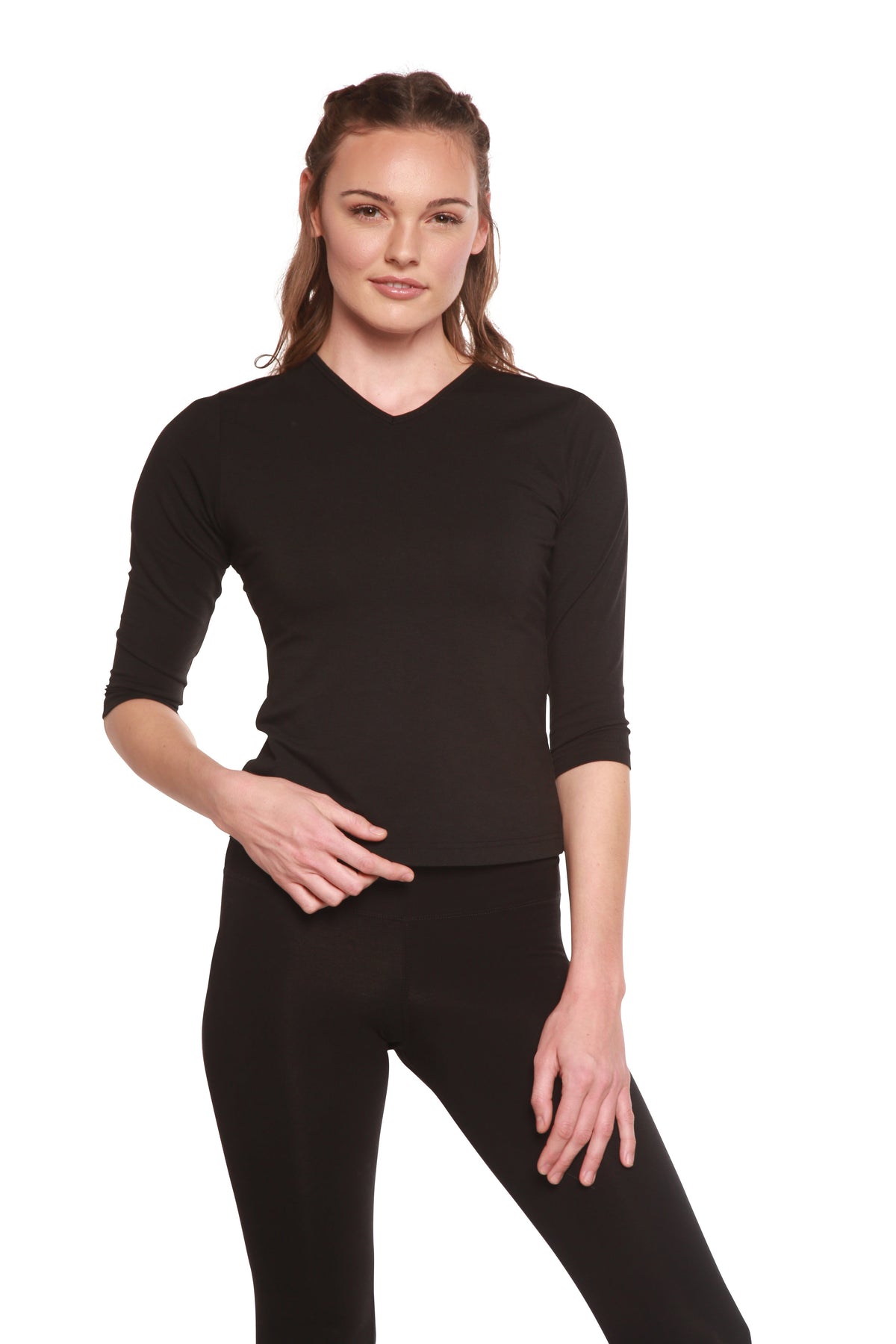 Bamboo Women's 3/4 Sleeve Top – Soft Relaxed Fit Casual Shirt