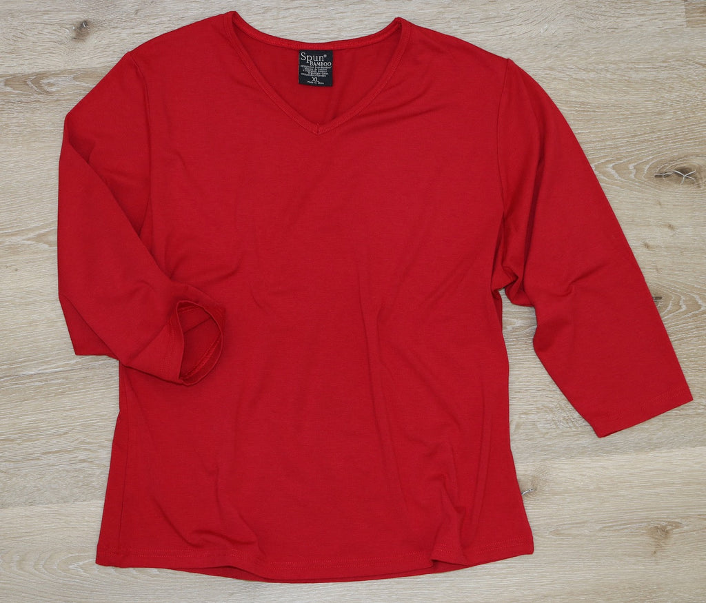 Bamboo Women's 3/4 Sleeve Top – Soft Relaxed Fit Casual Shirt