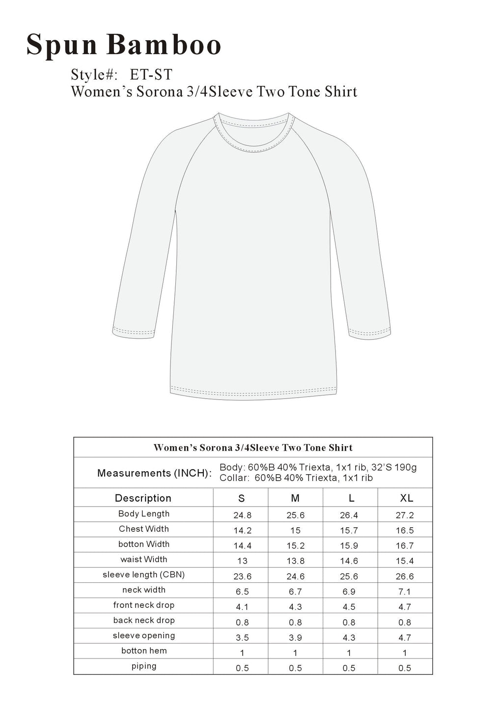 Essential 3/4 Sleeve Tee