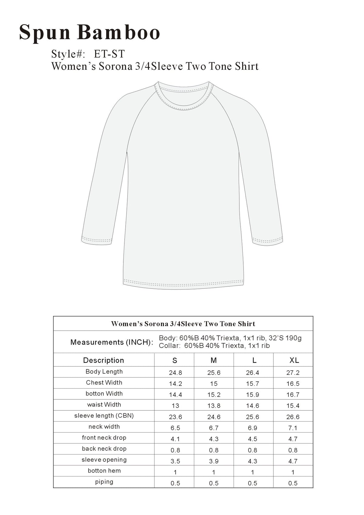 Essential 3/4 Sleeve Tee