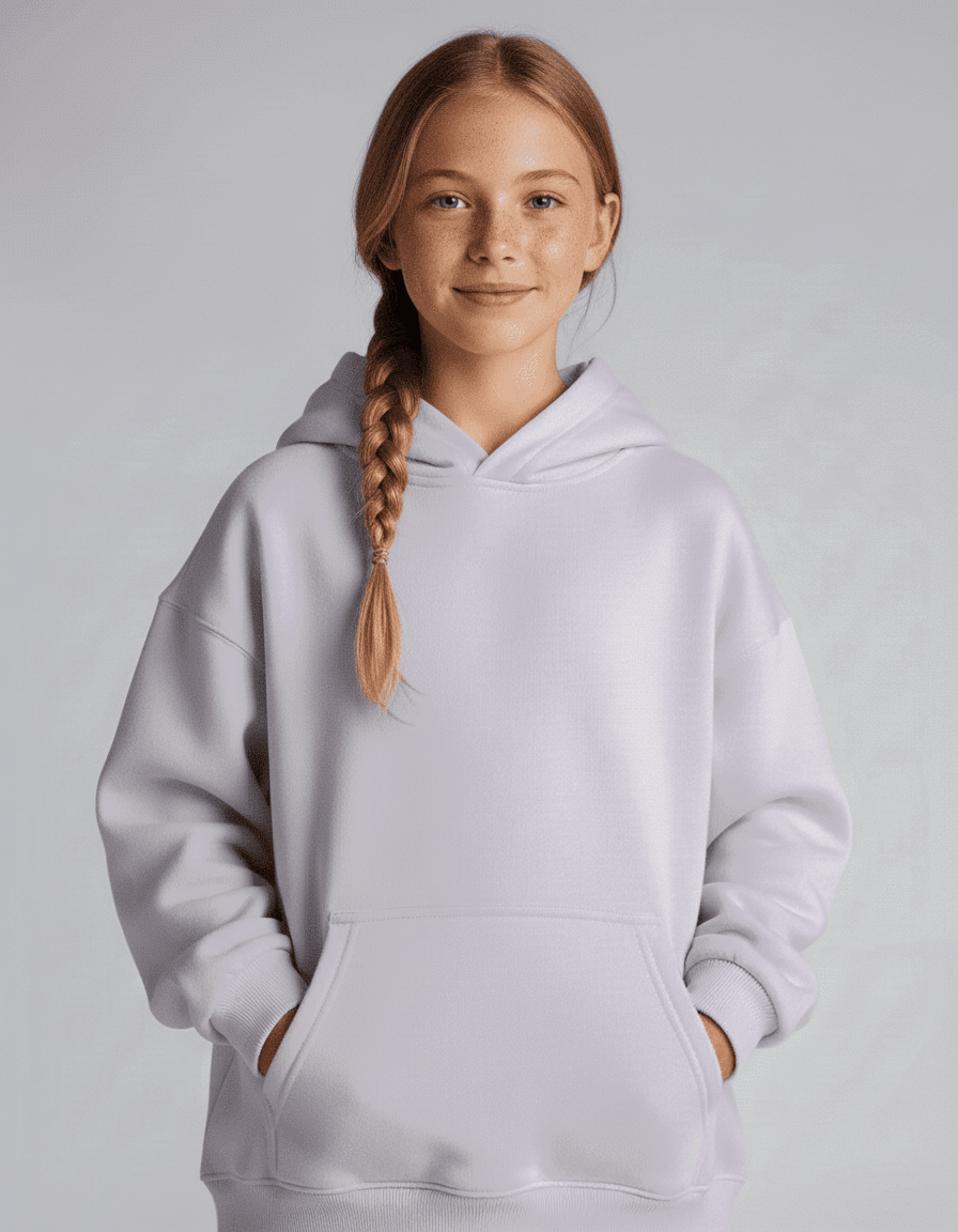 Bamboo Kids Pullover Hoodie – Soft Cozy Lounge Fleece Sweatshirt