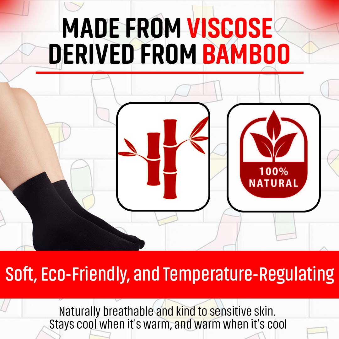 Bamboo Men's Crew Socks 3-Pack – Soft Breathable Everyday Socks