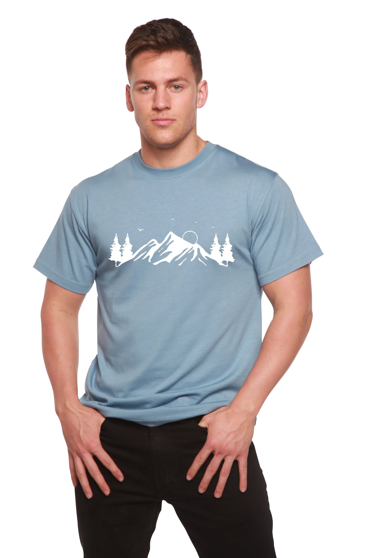 Bamboo Men's Mauna Kea Graphic T-Shirt – Soft Hawaii-Inspired Casual Tee