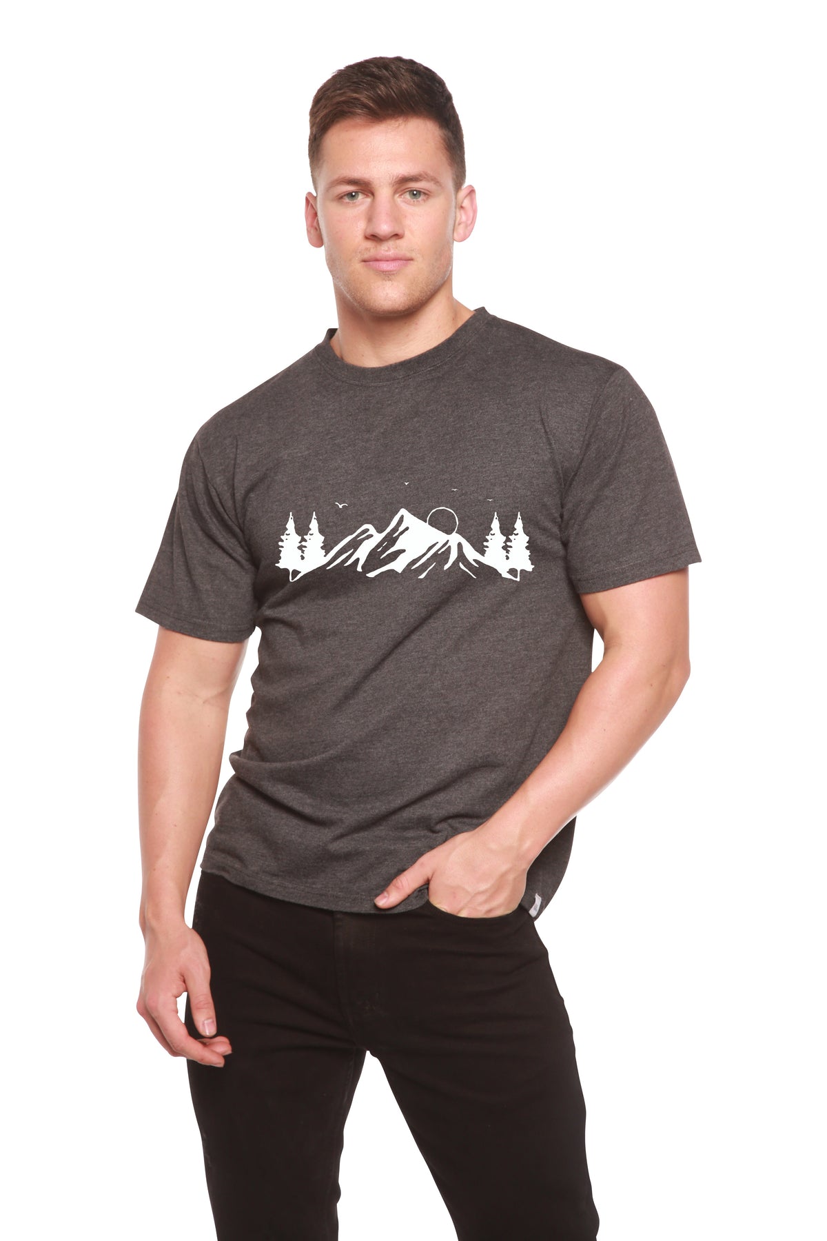 Bamboo Men's Mauna Kea Graphic T-Shirt – Soft Hawaii-Inspired Casual Tee