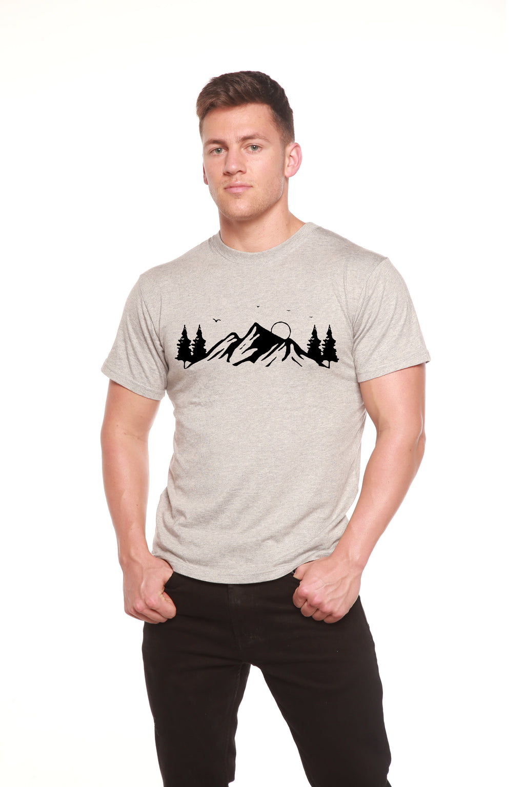 Bamboo Men's Mauna Kea Graphic T-Shirt – Soft Hawaii-Inspired Casual Tee