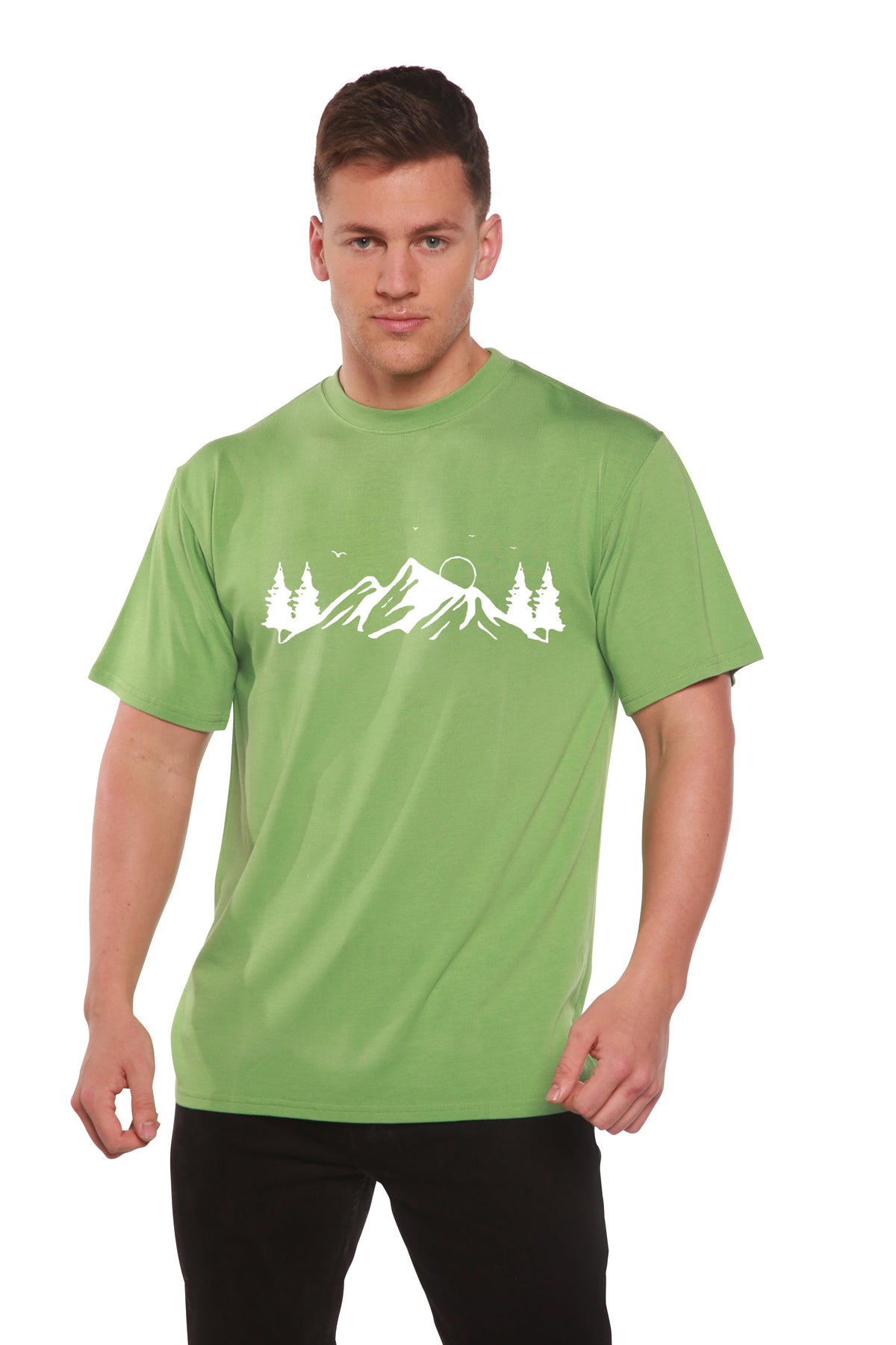 Bamboo Men's Mauna Kea Graphic T-Shirt – Soft Hawaii-Inspired Casual Tee