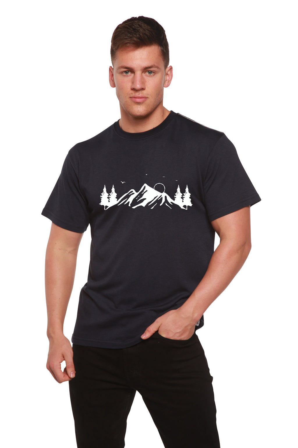 Bamboo Men's Mauna Kea Graphic T-Shirt – Soft Hawaii-Inspired Casual Tee