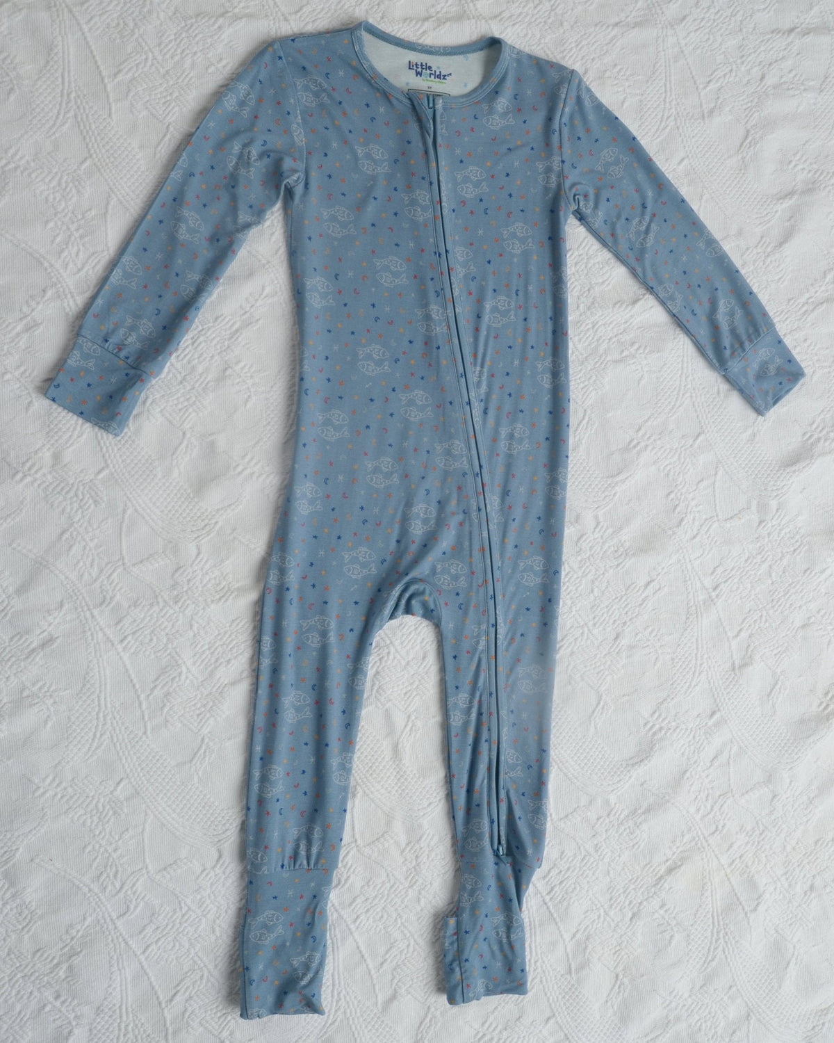 Bamboo Baby Romper – Soft Pisces Zodiac Print Pajama Romper