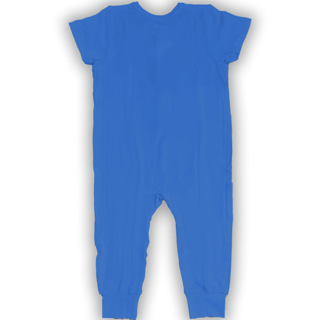 Bamboo Baby Comfort Playsuit – Soft Snap-Button Romper in Bright Blue