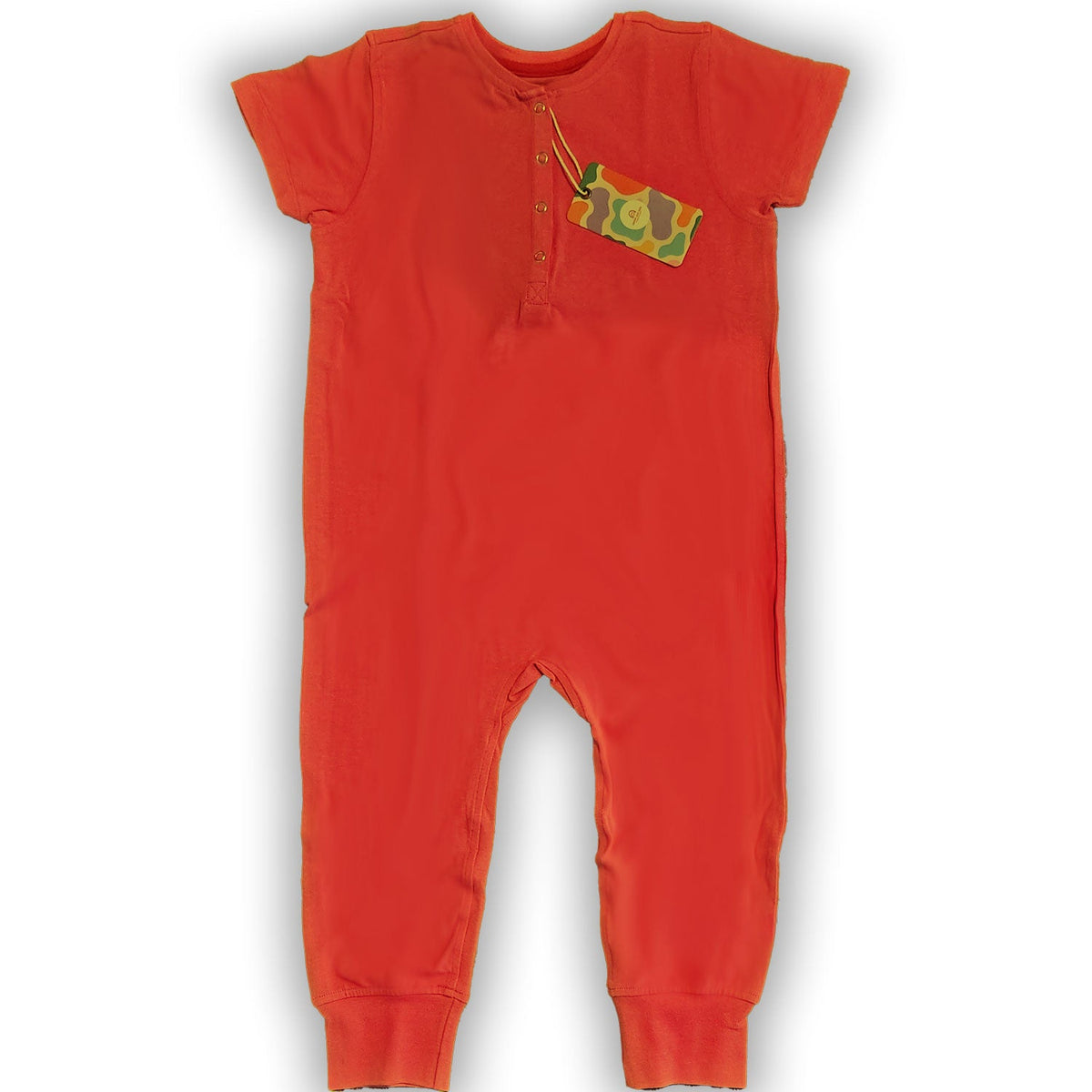 Bamboo Baby Comfort Playsuit – Soft Snap-Button Romper in Cherry Red