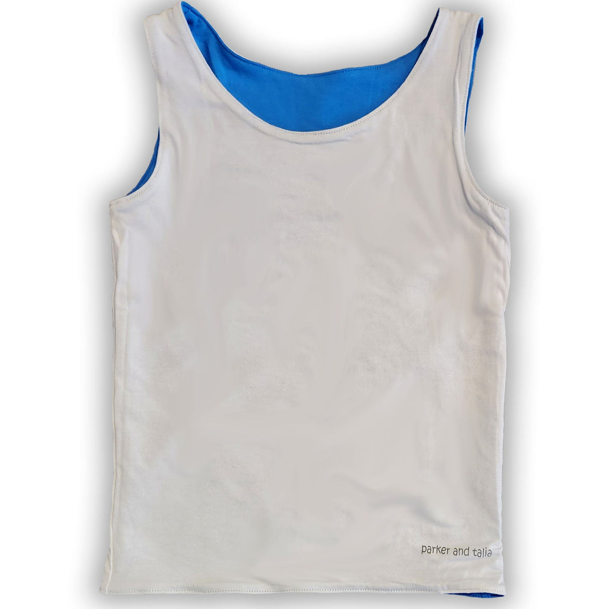 Essential Reversible Tank. Blue/white